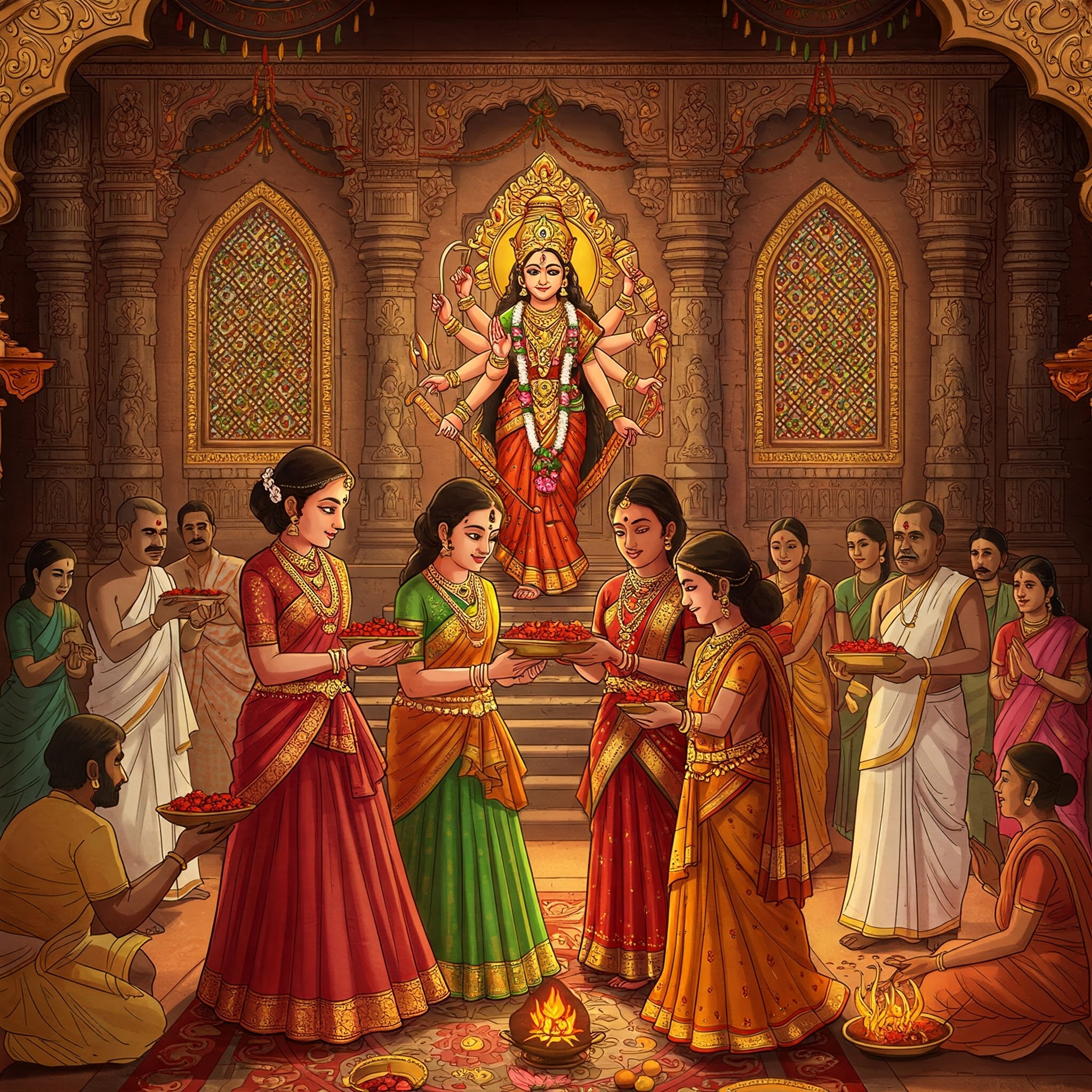 The Journey of Goddess Durga and the Sacred Navaratri Rituals