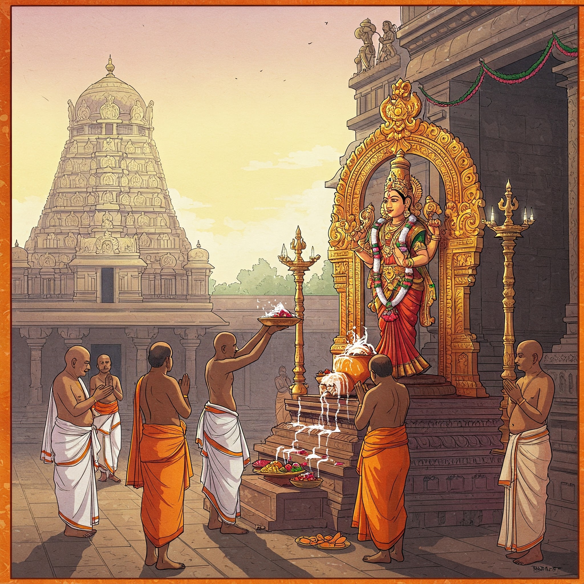The Morning Rituals of Goddess Kamakshi in Kanchipuram